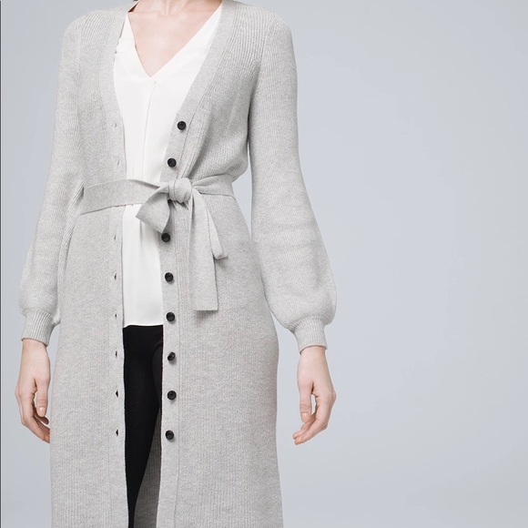 White House Black Market Sweaters - White house black market Long Button-Front Cardigan/Dress